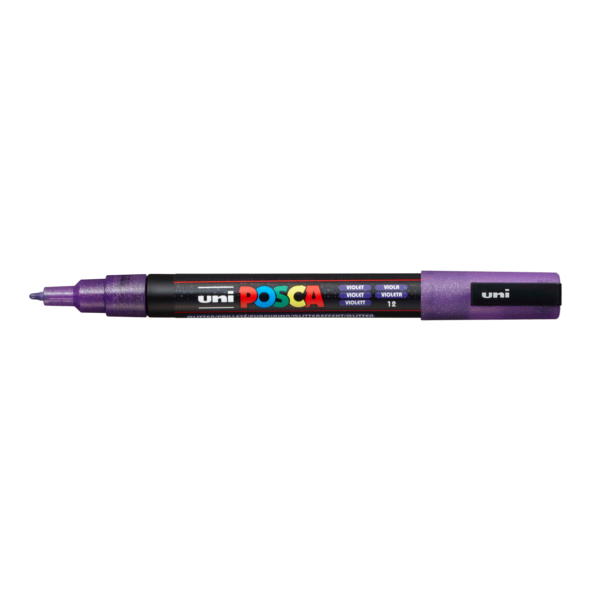 Marker Posca PC-3ML, 0.9 - 1.3 mm, cu sclipici – violet (L12