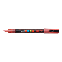Marker Posca PC-3ML, 0.9 - 1.3 mm, cu sclipici – roșu (L15