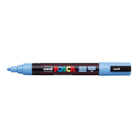 Marker acrilic Posca PC-5M, 1,8 – 2,5 mm, albastru cer (48)