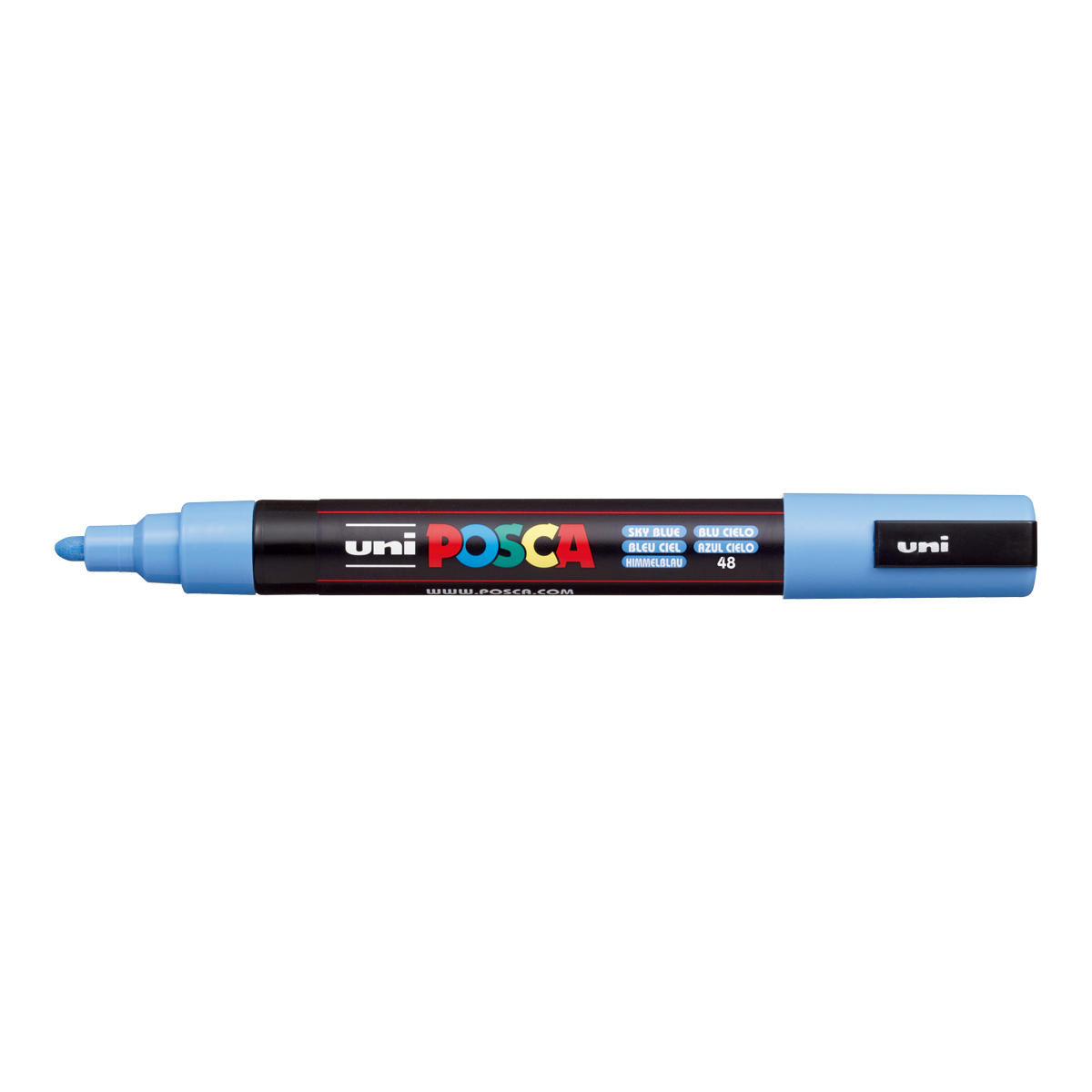 Marker acrilic Posca PC-5M, 1,8 – 2,5 mm, albastru cer (48)