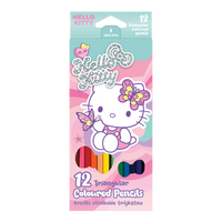 Creioane colorate triunghiulare Colorino Hello Kitty - 12 culori
