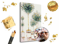 Pictură pe numere PREMIUM GOLD | Livadă cu pomi