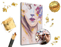 Pictură pe numere PREMIUM GOLD | Femeie cu flori