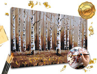 Pictură pe numere PREMIUM GOLD | Pădure de mesteacăn