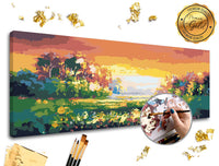 Pictură pe numere PREMIUM GOLD | Peisaj colorat