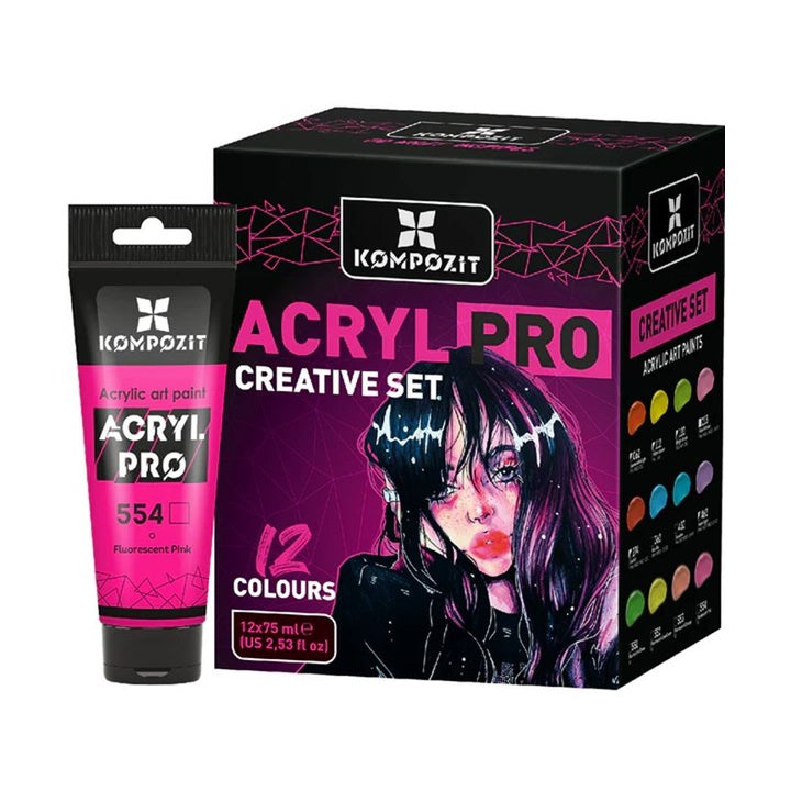 acryl pro creative set de vopsele acrilice acryl pro creative ro kztacpc12x75