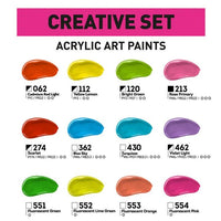 acryl pro creative set de vopsele acrilice acryl pro creative ro kztacpc12x75