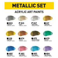 acryl pro metallic set de vopsele acrilice acryl pro metallic ro kztacpm12x75