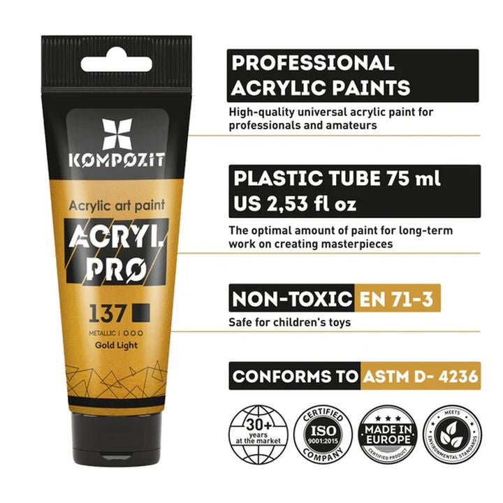 acryl pro metallic set de vopsele acrilice acryl pro metallic ro kztacpm12x75