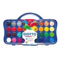 Acuarele GIOTTO Aquarelli diametru 30 mm, 36 culori cu 2 pensule