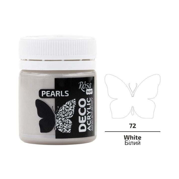 Vopsea decorativă acrilică ROSA TALENT Pearl 20 ml – 72 alb