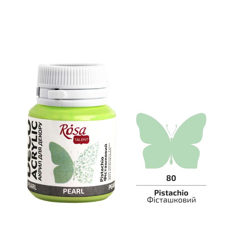 Vopsea decorativă acrilică ROSA TALENT Pearl 20 ml – 80 Pistachio