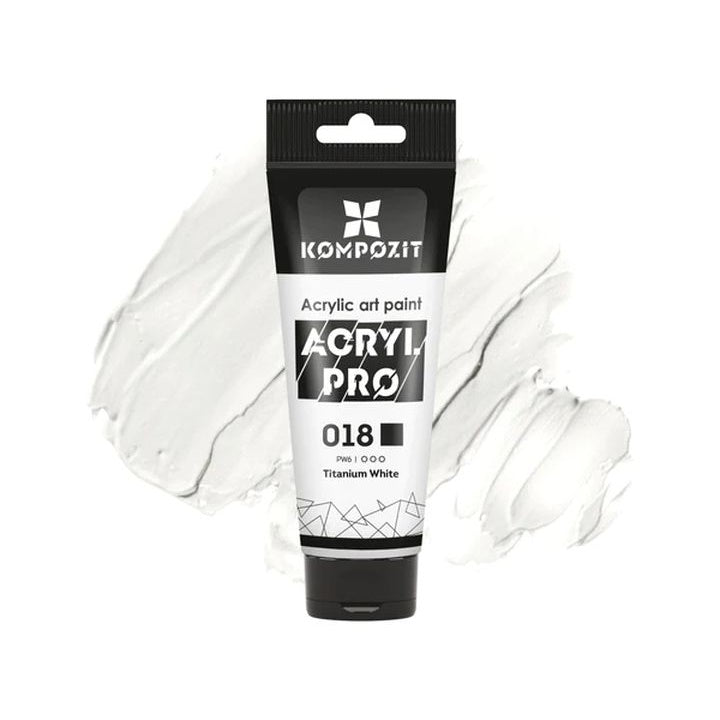Vopsea acrilică ACRYL PRO ART Composite 75 ml – 018 titan alb