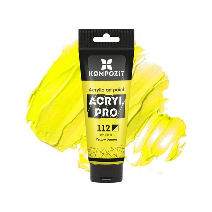 Vopsea acrilică ACRYL PRO ART Composite 75 ml – 112 galben lămâie