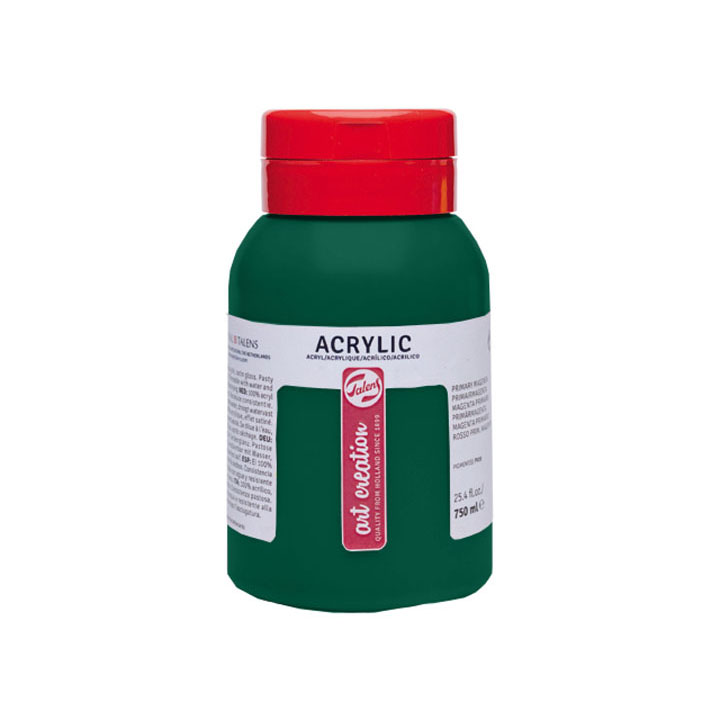Vopsele acrilice ArtCreation Essentials 750 ml – permanent verde închis - 619