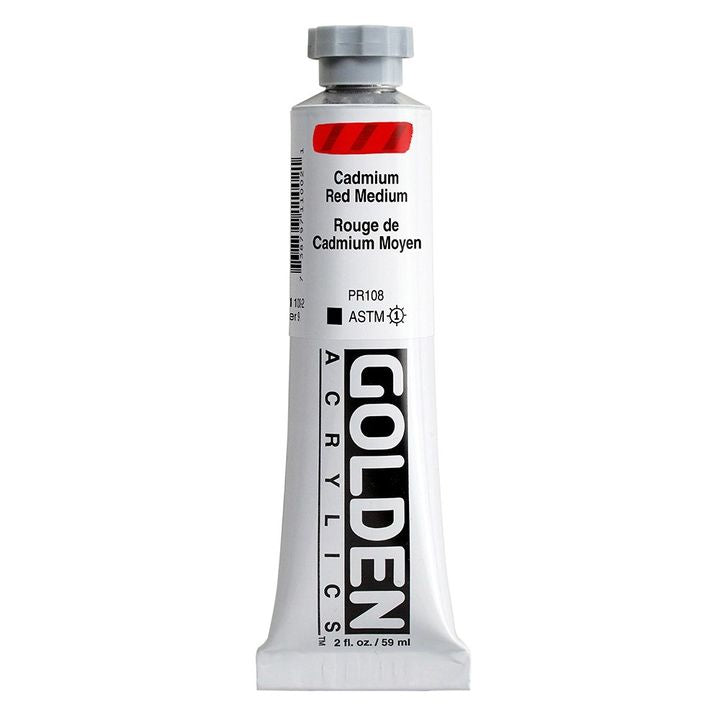Vopsea acrilică GOLDEN Heavy Body 148 ml – 1100 roșu mediu cadmiu