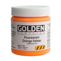Vopsea acrilică fluorescentă cu corp greu GOLDEN – 4640 portocaliu-galben