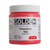 Vopsea acrilică fluorescentă cu corp greu GOLDEN – 4650 roșu
