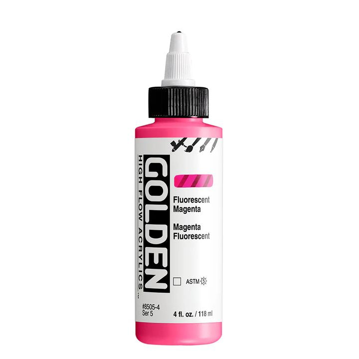 Vopsea acrilică fluorescentă GOLDEN High Flow 118 ml – 8505 Magenta