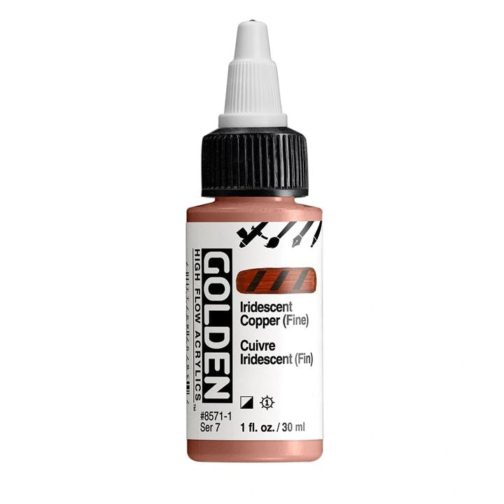 Vopsea acrilică iridescentă GOLDEN High Flow 30 ml – 8571 Cupru fin