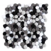 Acrilic Pom Poms, 1 cm - 120 buc – Alb și negru