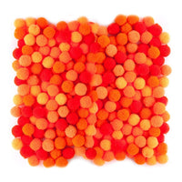 Acrilic Pom Poms, 1 cm - 120 buc – portocaliu