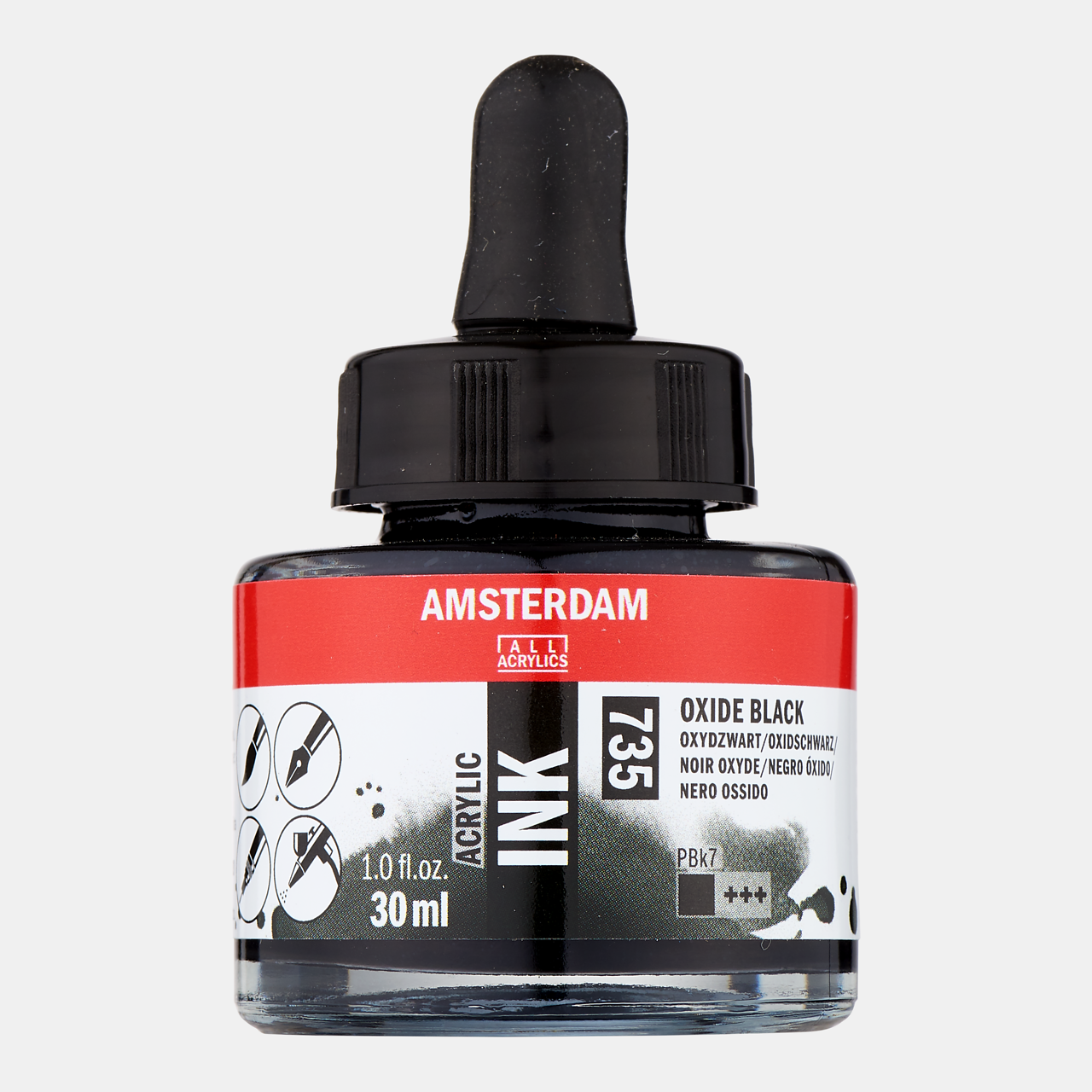 Cerneală acrilică ROYAL TALENS Amsterdam Acrylic Ink 30 ml – Negru oxid