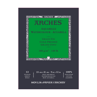 ARCHES bloc acuarelă granulație fină presat la rece alb natural 300 g/m² - 12 file (mărimi A5 – A3)