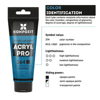 Set culori acrilice Kompozit ACRYL PRO BOX 73 x 75 ml