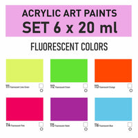 Set culori acrilice Kompozit STANDART Fluorescent 6 x 20 ml
