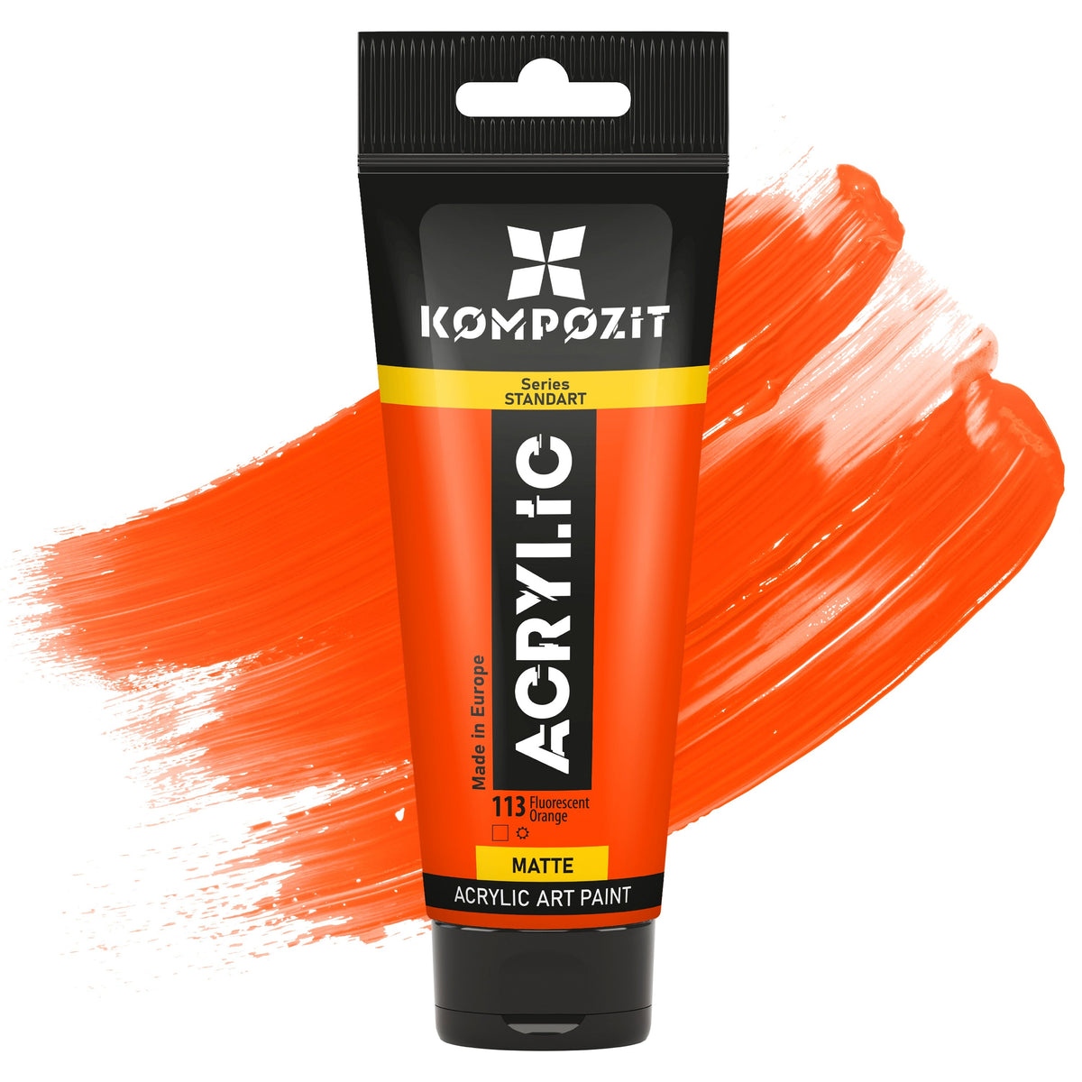 Vopsea acrilică Kompozit STANDART Fluorescent 75 ml – 113 Portocaliu Fluorescent