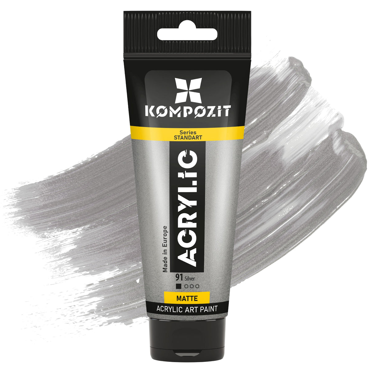 Vopsea acrilică STANDART Kompozit Metallic 75 ml – 91 Argintiu