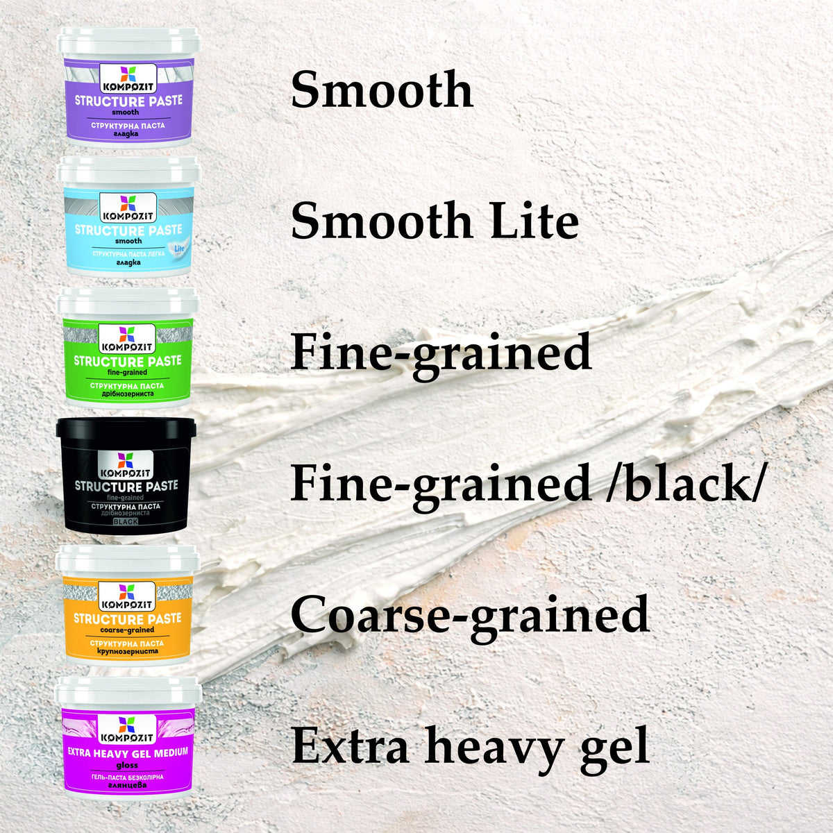 Set de paste de structură Kompozit 6 x 300 ml