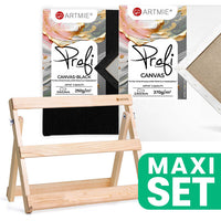 artmie set sevalet de masa cu panza profi alb negru 40x30 cm ro wqxvls52pp3040