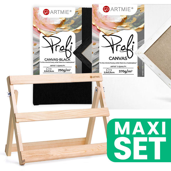 artmie set sevalet de masa cu panza profi alb negru 40x30 cm ro wqxvls52pp3040