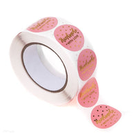 autocolante pe rola handmade with love roz 500 buc ro dpcdpnk 164