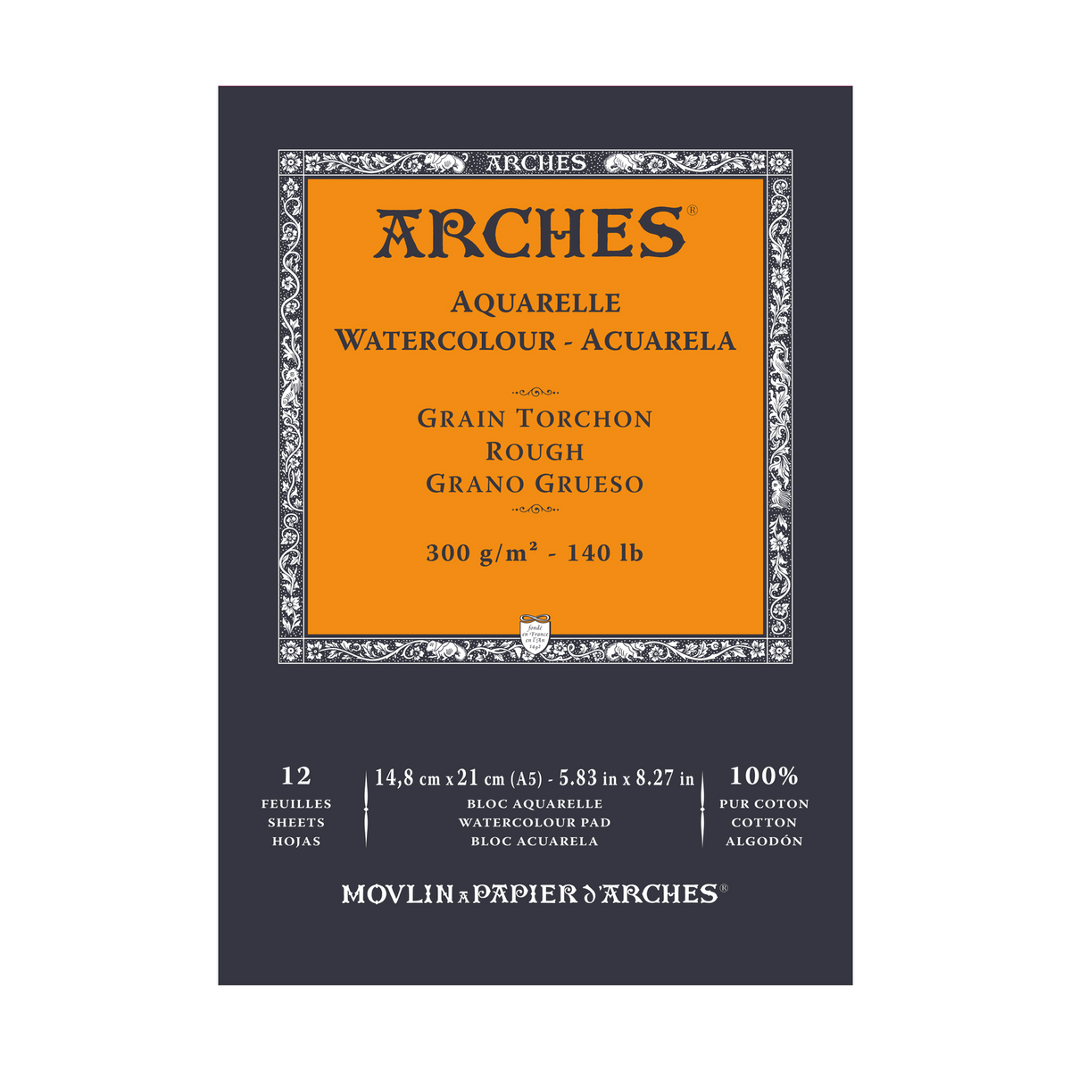 Bloc acuarelă ARCHES Aquarelle granulație dură alb natural 300 g/m² – 12 file