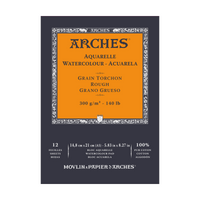 Bloc acuarelă ARCHES Aquarelle granulație dură alb natural 300 g/m² – 12 file
