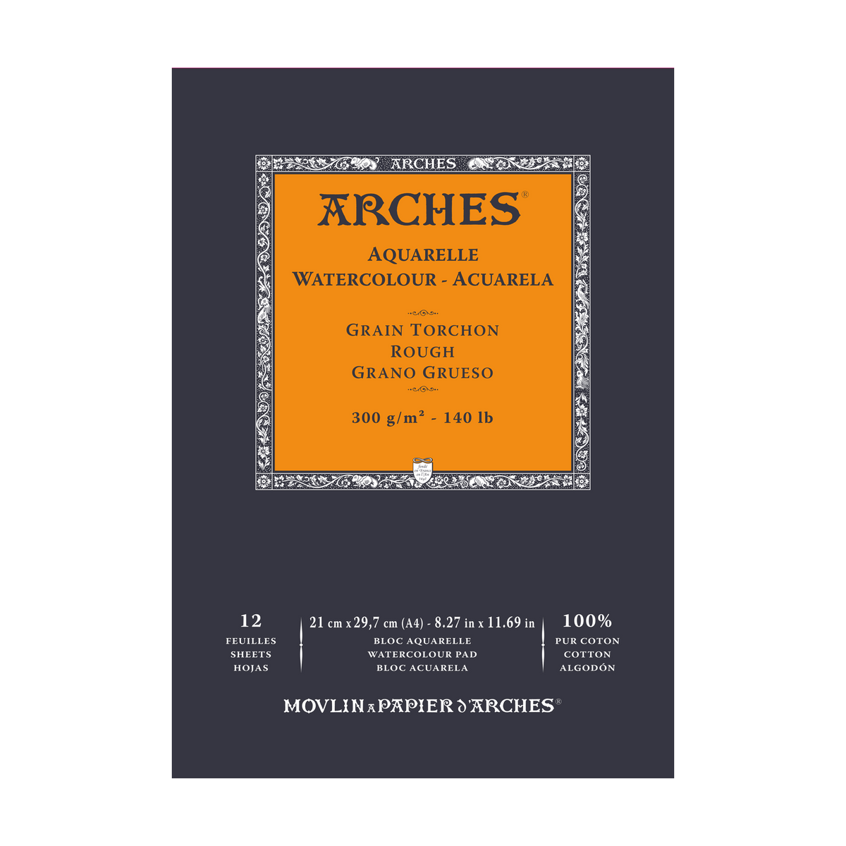 Bloc acuarelă ARCHES Aquarelle granulație dură alb natural 300 g/m² – 12 file