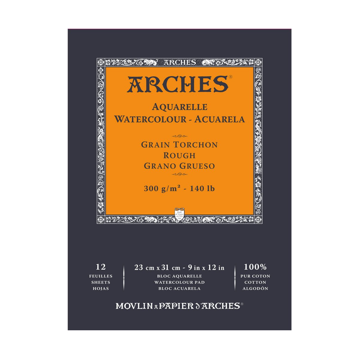 Bloc acuarelă ARCHES Aquarelle granulație dură alb natural 300 g/m² – 12 file