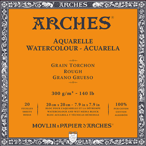 Bloc acuarelă ARCHES Rough alb natural 300 g/m² 10 – 31 cm - 20 file