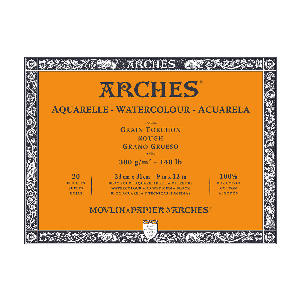 Bloc acuarelă ARCHES Rough alb natural 300 g/m² 10 – 31 cm - 20 file
