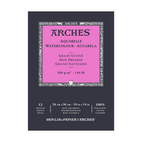 Bloc acuarelă ARCHES satinat HP alb natural 300 g/m² A5 – A3 - 12 file