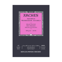 Bloc acuarelă ARCHES satinat HP alb natural 300 g/m² A5 – A3 - 12 file