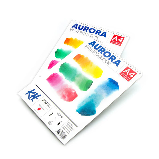 bloc acuarela aurora hot press cu spirala 12 coli ro mxh37700sp