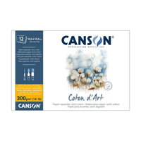Bloc acuarelă CANSON Coton d'Art CP 300 g/m² 10,5 x 15,5 cm - 12 file