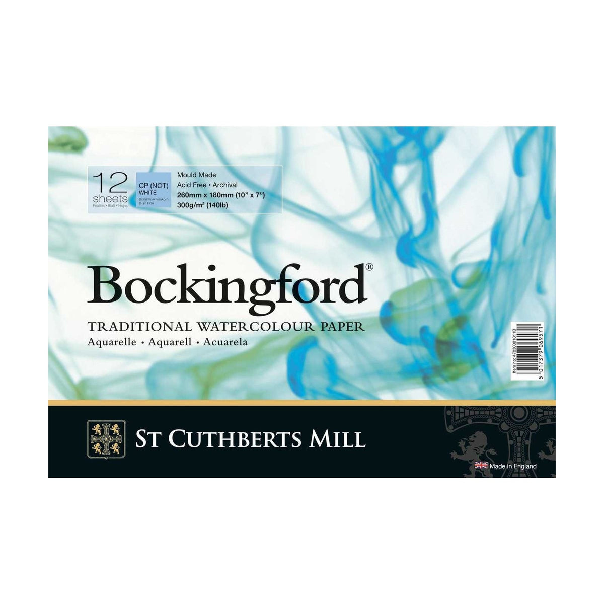 Bloc acuarelă CANSON St Cuthberts Bockingford 300 g/m² 12 file spirfală 18 – 41 cm