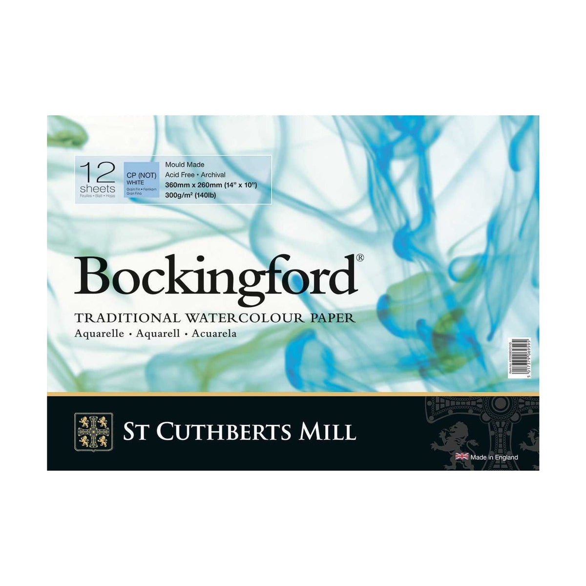 Bloc acuarelă CANSON St Cuthberts Bockingford 300 g/m² 12 file spirfală 18 – 41 cm