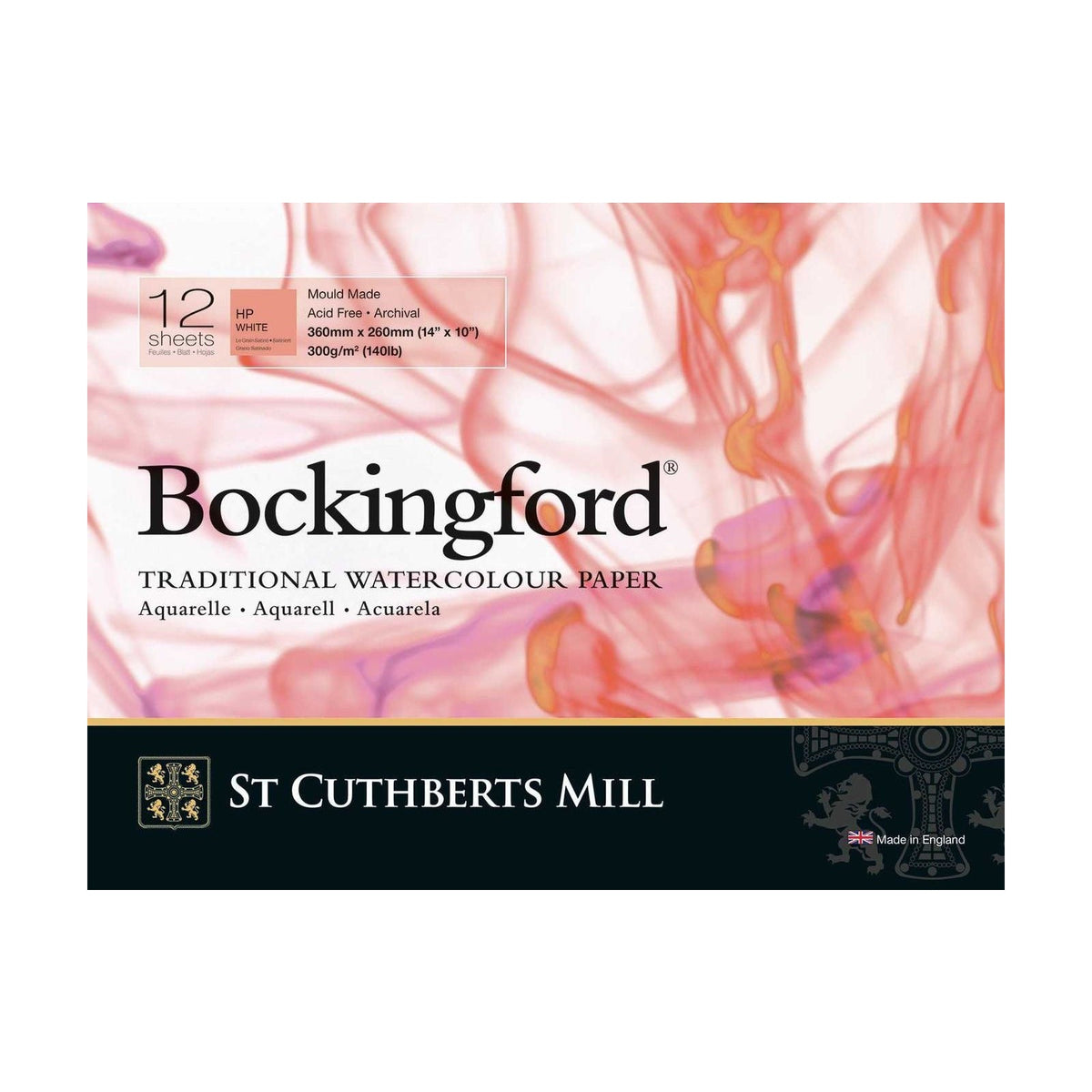 Bloc acuarelă CANSON St Cuthberts Bockingford neted (HP) alb 300 g/m² - 12 file