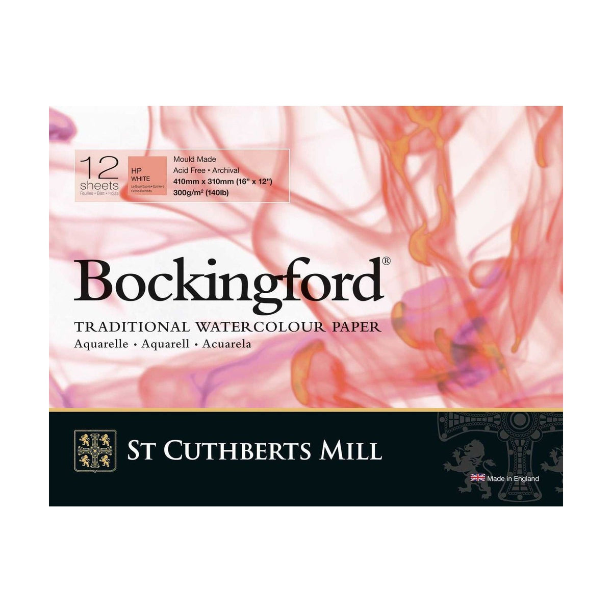 Bloc acuarelă CANSON St Cuthberts Bockingford neted (HP) alb 300 g/m² - 12 file